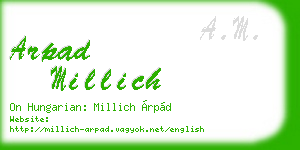 arpad millich business card